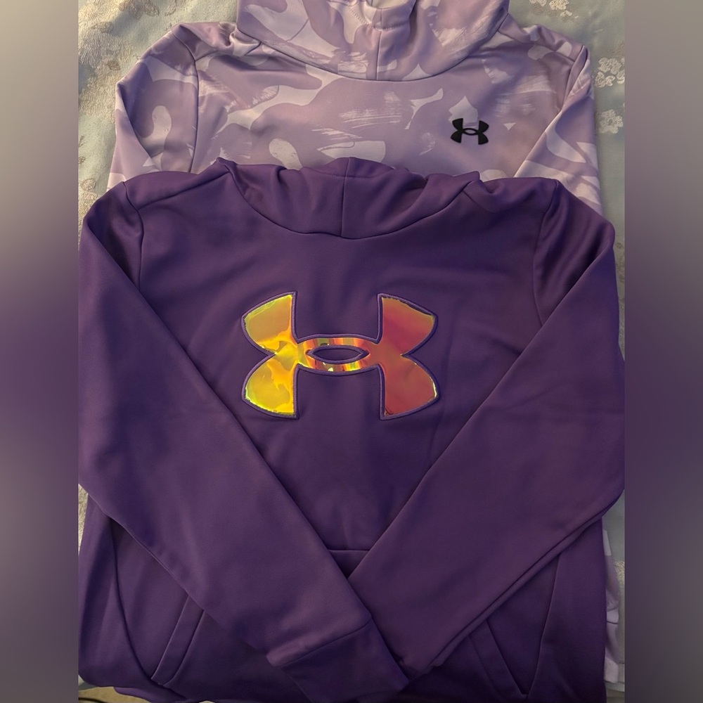 2 Girls Under Armour Purple Hoodies
